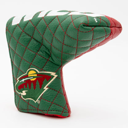 Minnesota Wild split blade putter quilted golf headcover alternate view