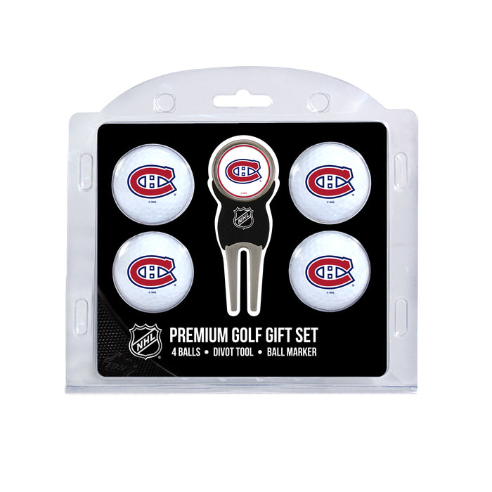 Montreal Canadiens four ball golf gift set with divot tool and ball marker