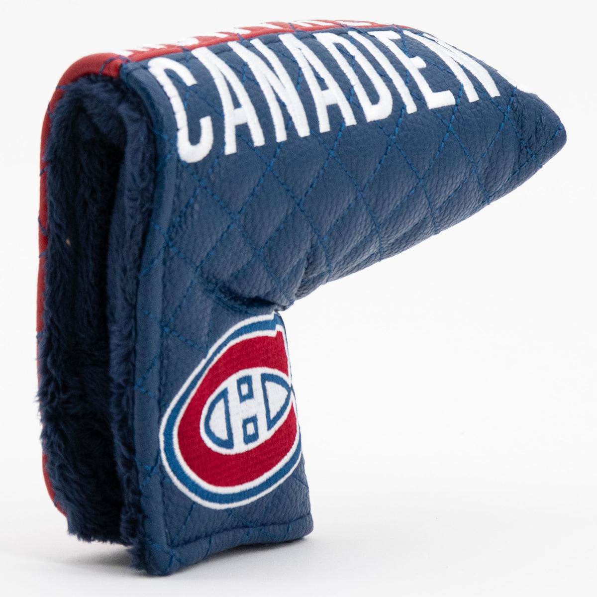 Montreal Canadiens Split Blade Putter quilted headcover, opening detail