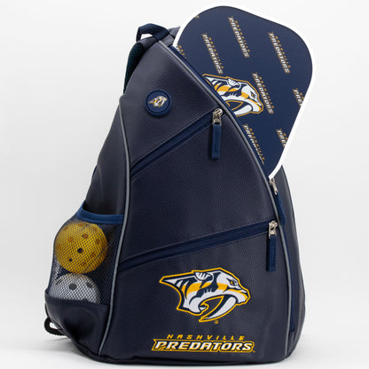 Nashville Predators PU leather backpack by Team Golf, view 4