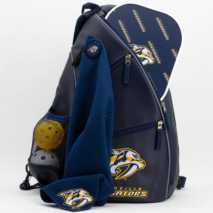 Nashville Predators PU leather backpack by Team Golf, view 5