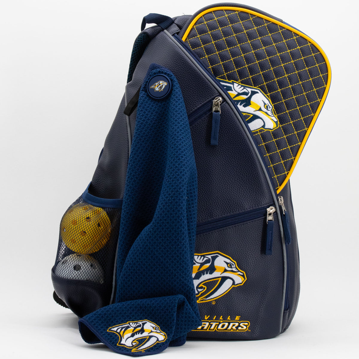 Nashville Predators PU leather backpack by Team Golf, view 7