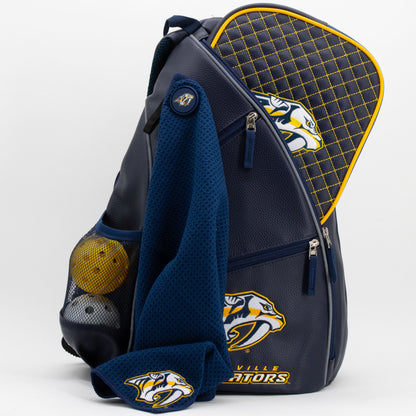 Nashville Predators PU leather backpack by Team Golf, view 7