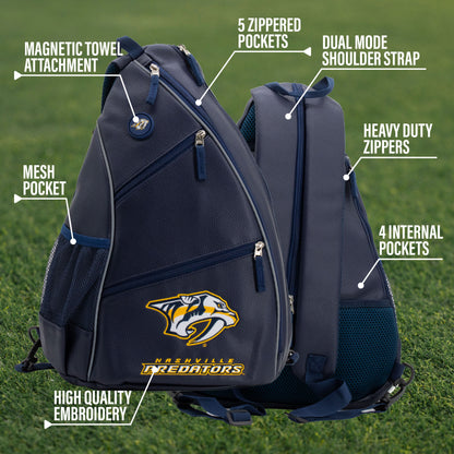 Nashville Predators PU leather backpack by Team Golf, view 9