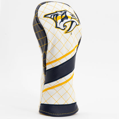 Nashville Predators Striped Fairway quilted headcover, angled view