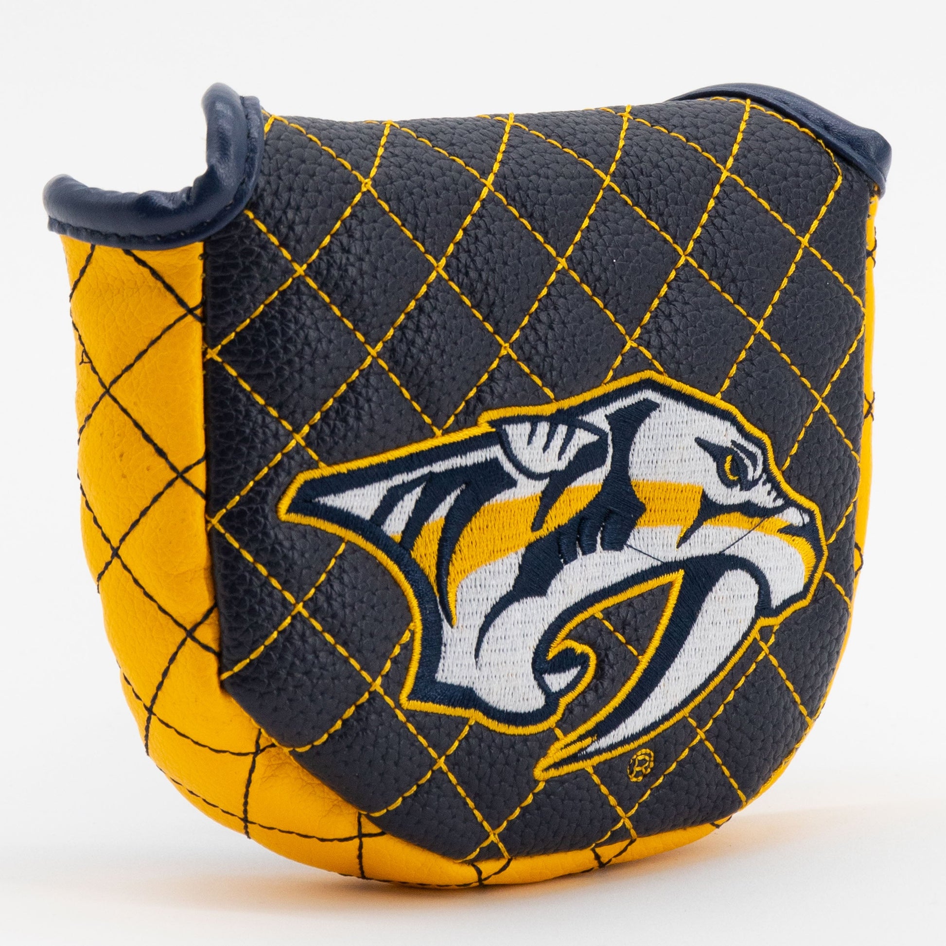 Nashville Predators solid mallet putter quilted golf headcover alternate view