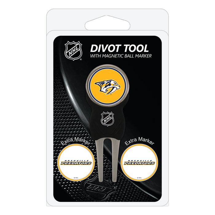 Nashville Predators divot repair tool and three ball markers