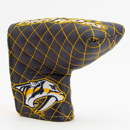 Nashville Predators solid blade putter quilted golf headcover alternate view