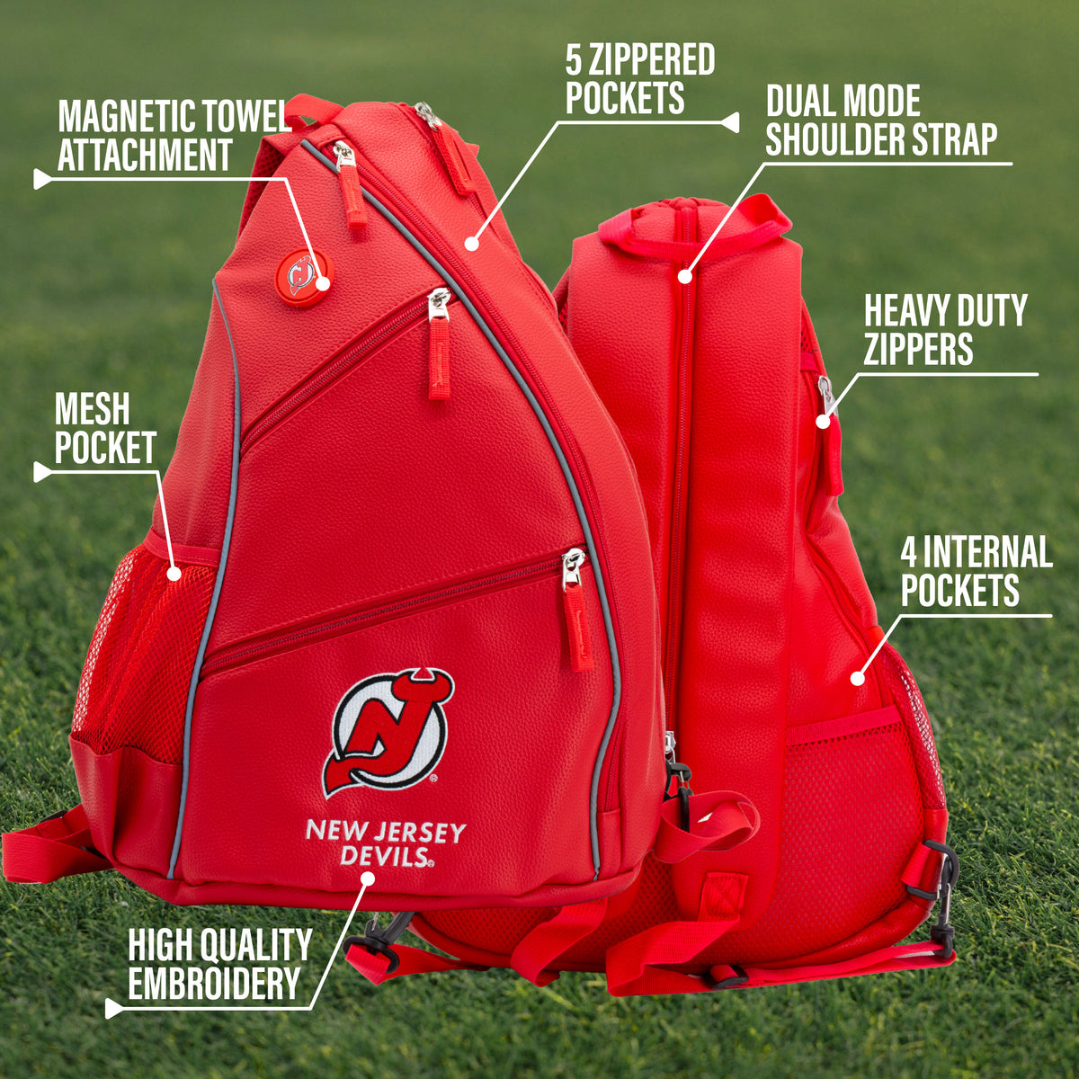 New Jersey Devils PU leather backpack by Team Golf, view 5