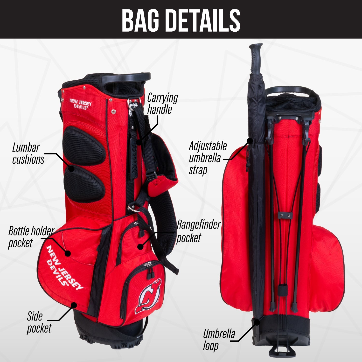 New Jersey Devils Fairway Stand Bag - Image 2 - Club Rehab