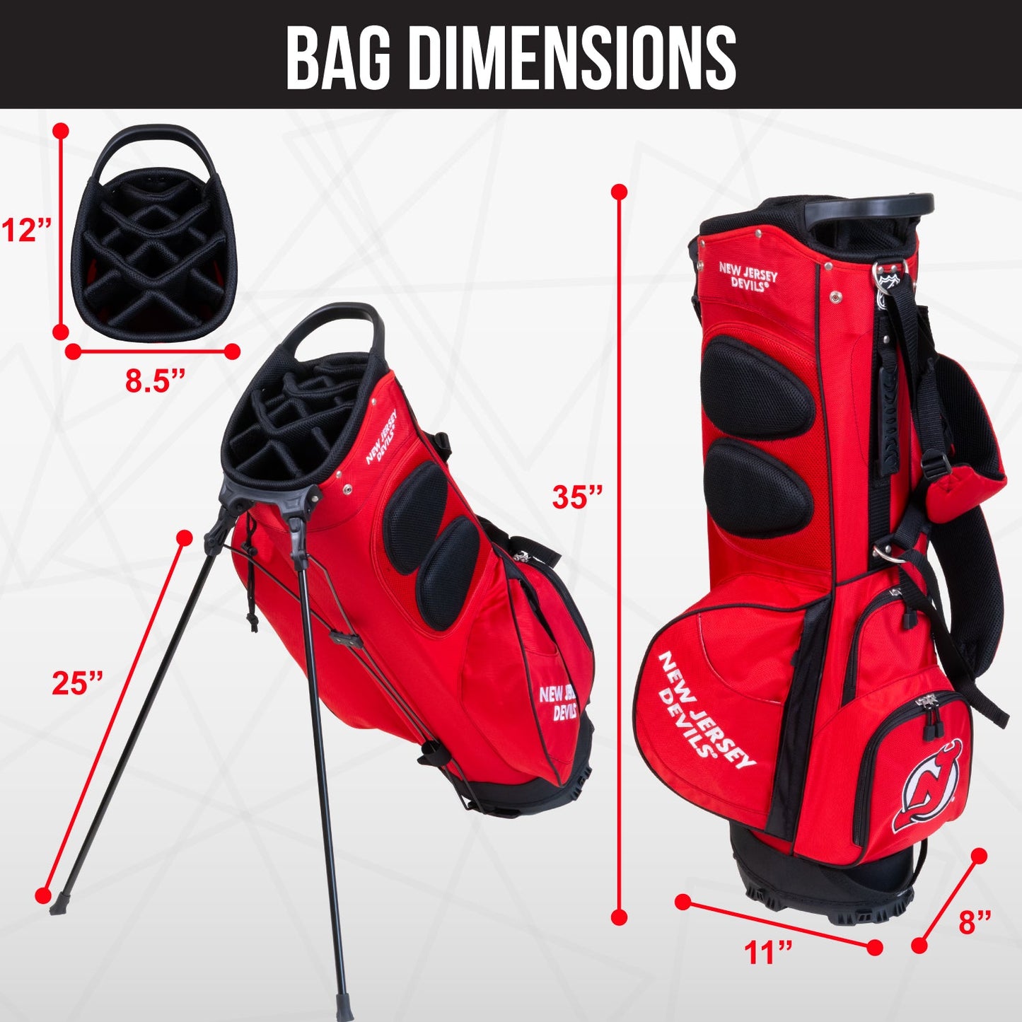 New Jersey Devils Fairway Stand Bag - Image 4 - Club Rehab