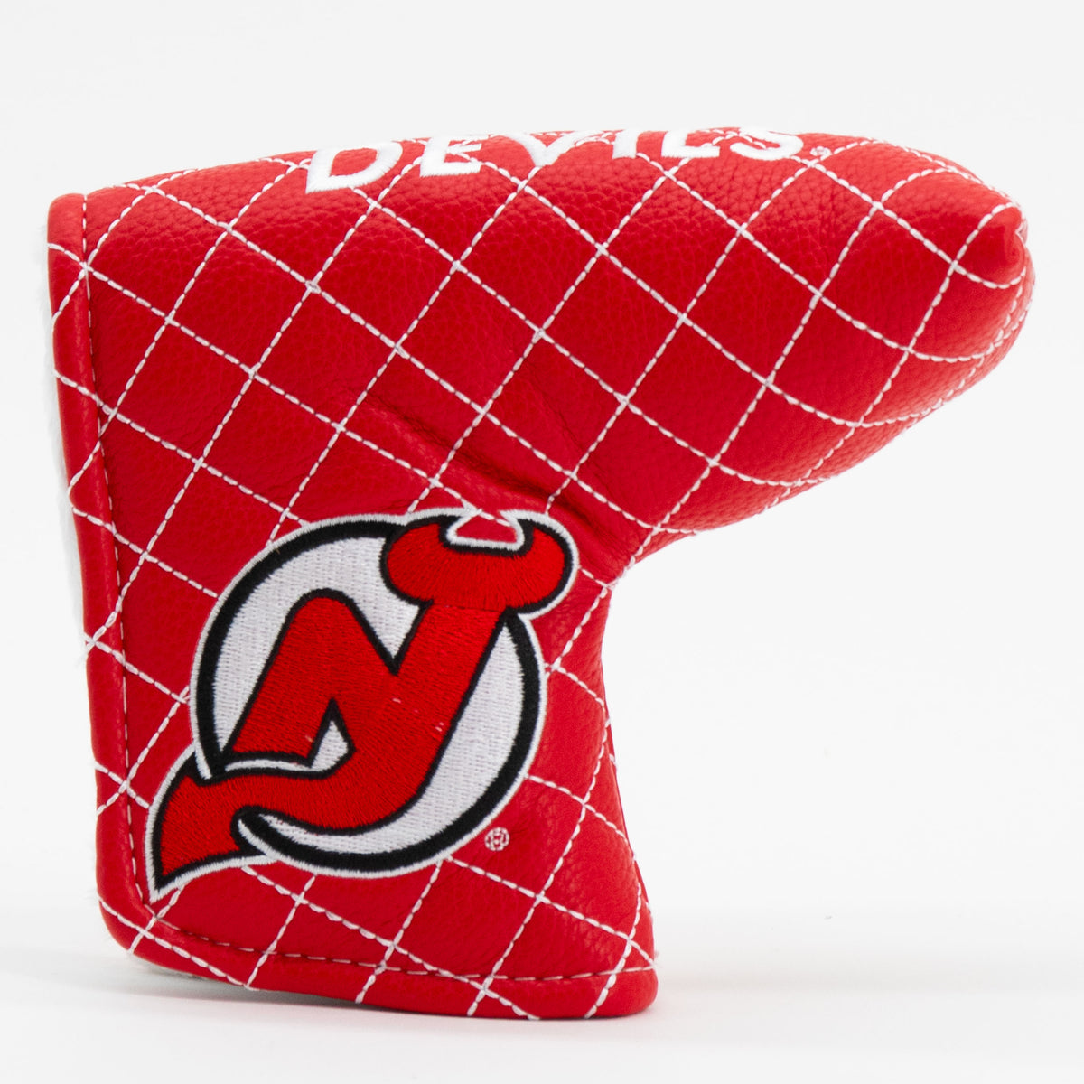 New Jersey Devils Solid Blade Putter quilted headcover, front view