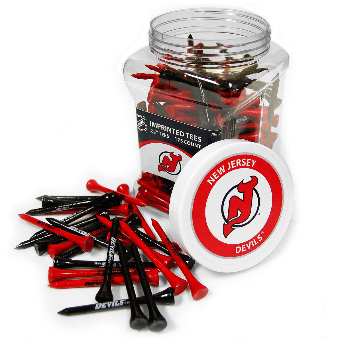 New Jersey Devils 175-count golf tee jar with team-imprinted tees