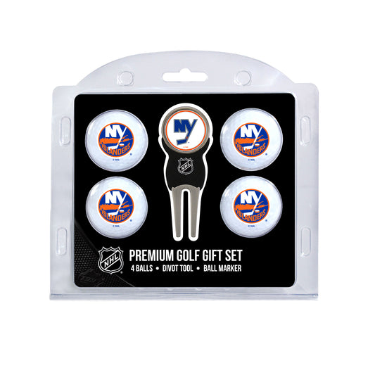 New York Islanders four ball golf gift set with divot tool and ball marker