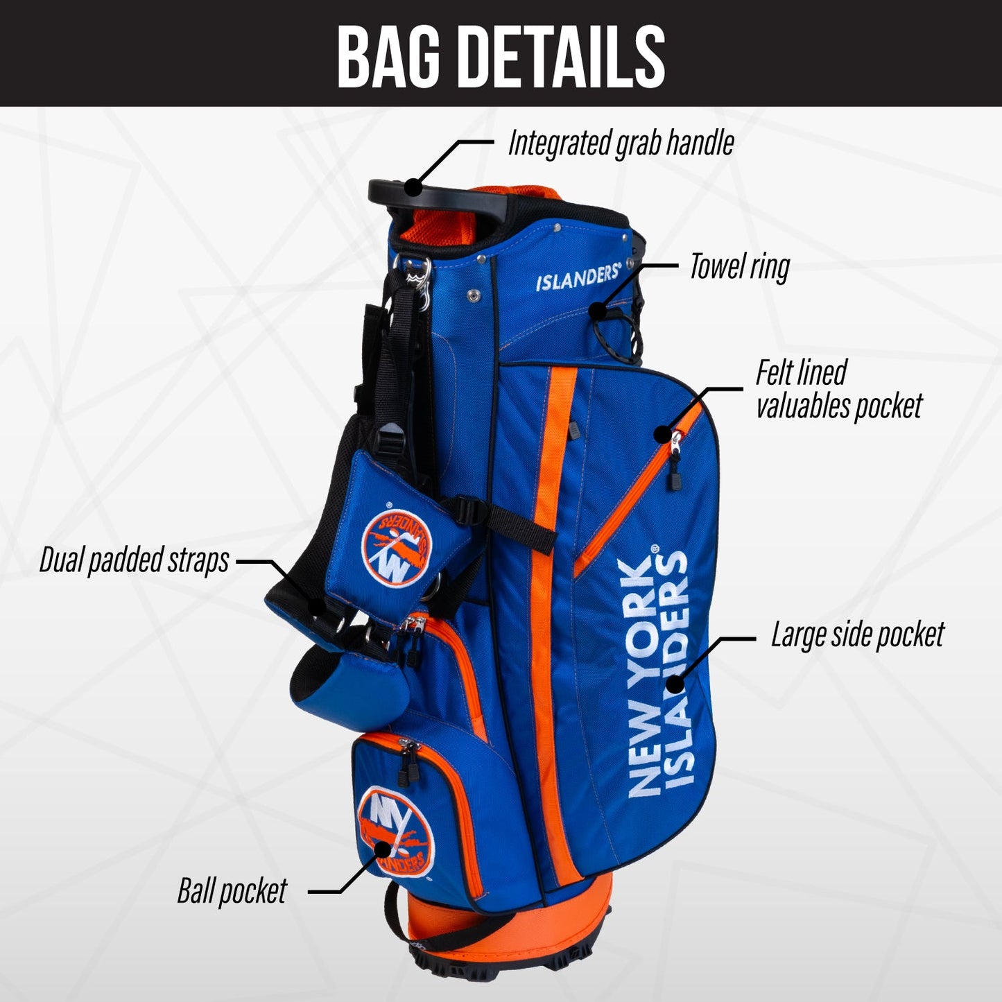 New York Islanders Fairway Stand Bag - Image 3 - Club Rehab