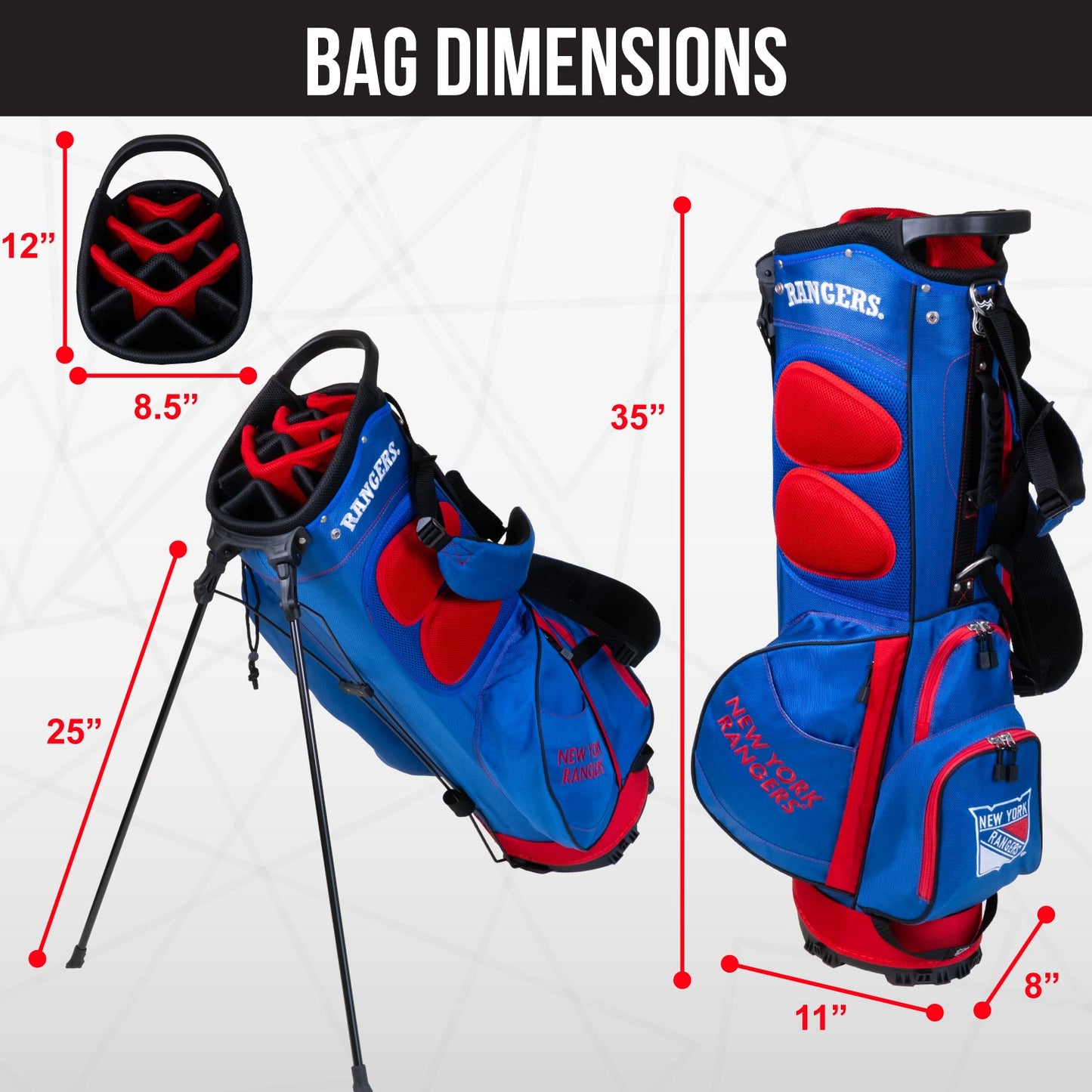 New York Rangers Fairway Stand Bag - Image 4 - Club Rehab