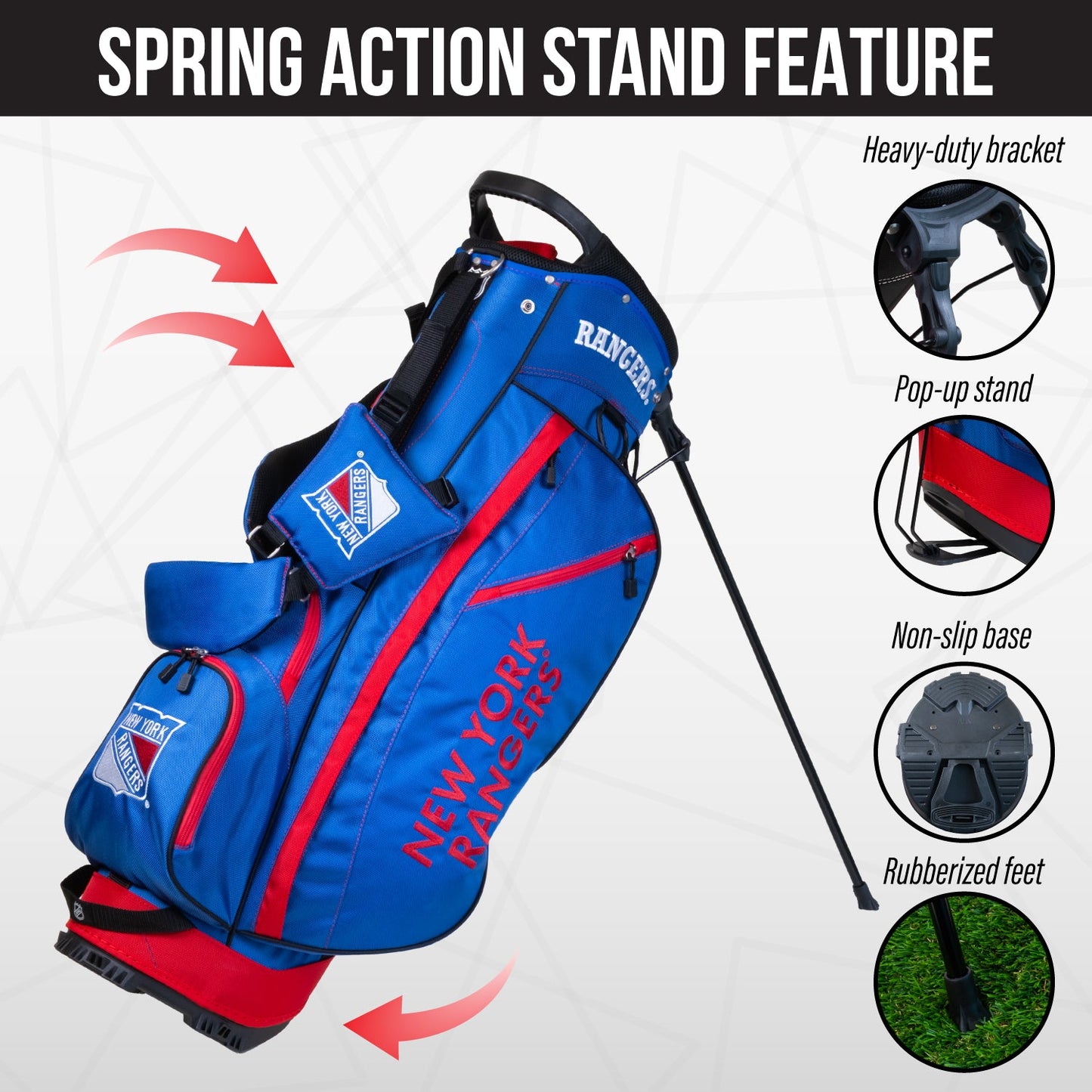 New York Rangers Fairway Stand Bag - Image 5 - Club Rehab