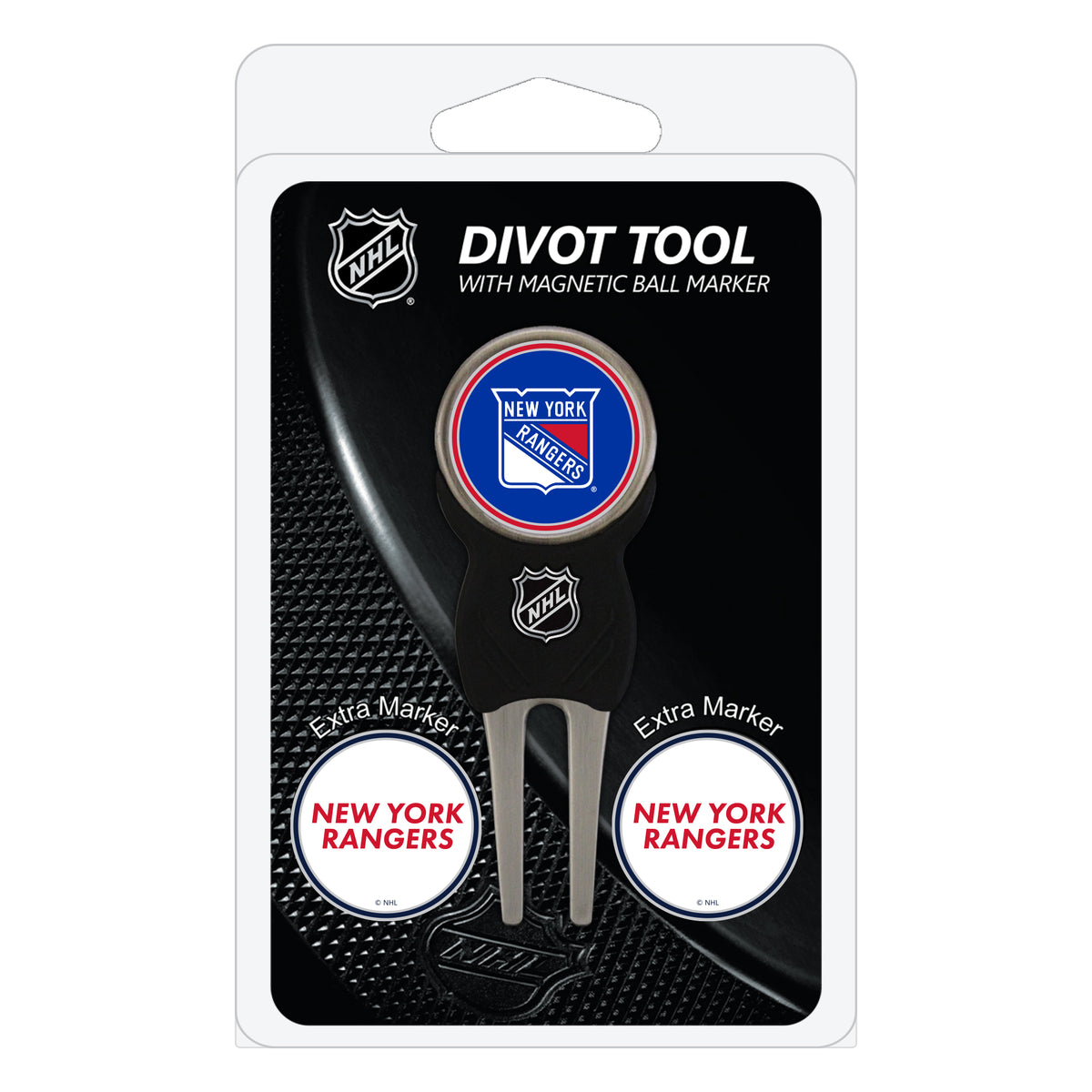 New York Rangers divot repair tool and three ball markers