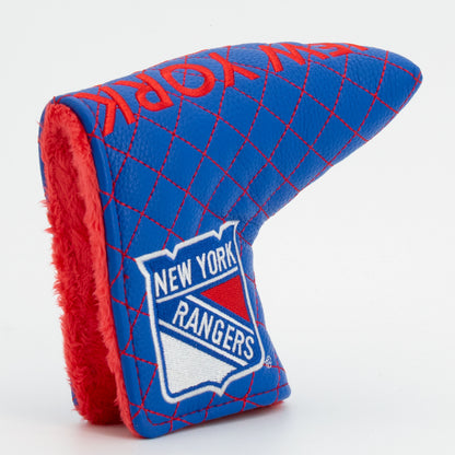 New York Rangers Solid Blade Putter quilted headcover, opening detail