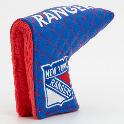 New York Rangers Split Blade Putter quilted headcover, opening detail
