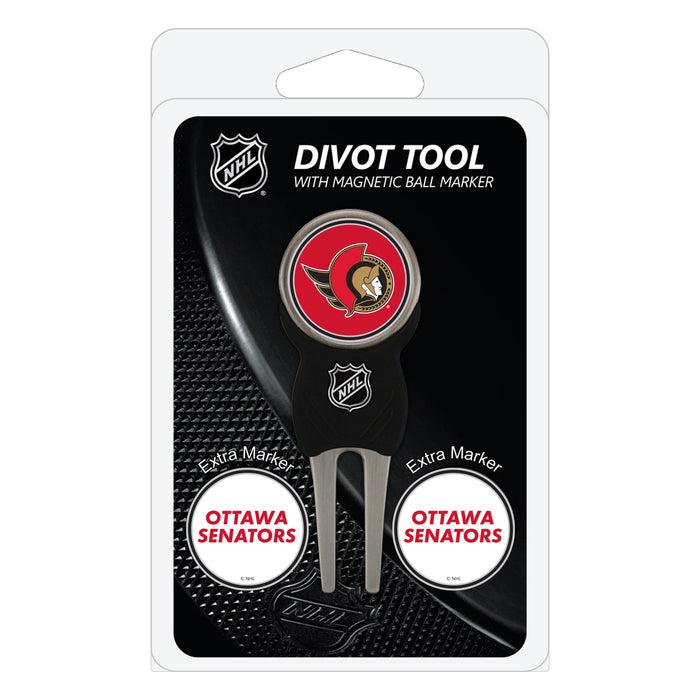 Ottawa Senators divot repair tool and three ball markers