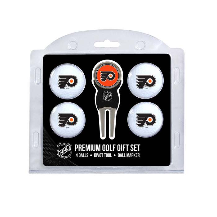 Philadelphia Flyers four ball golf gift set with divot tool and ball marker