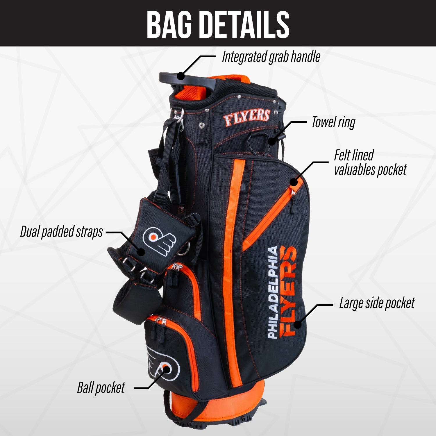 Philadelphia Flyers Fairway Stand Bag - Image 3 - Club Rehab