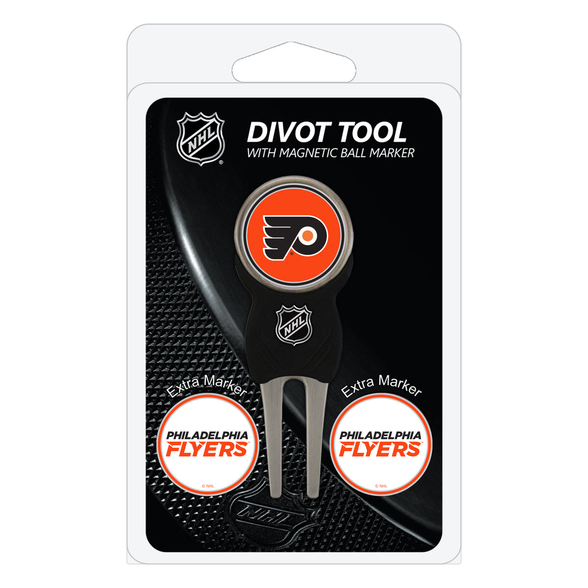 Philadelphia Flyers divot repair tool and three ball markers
