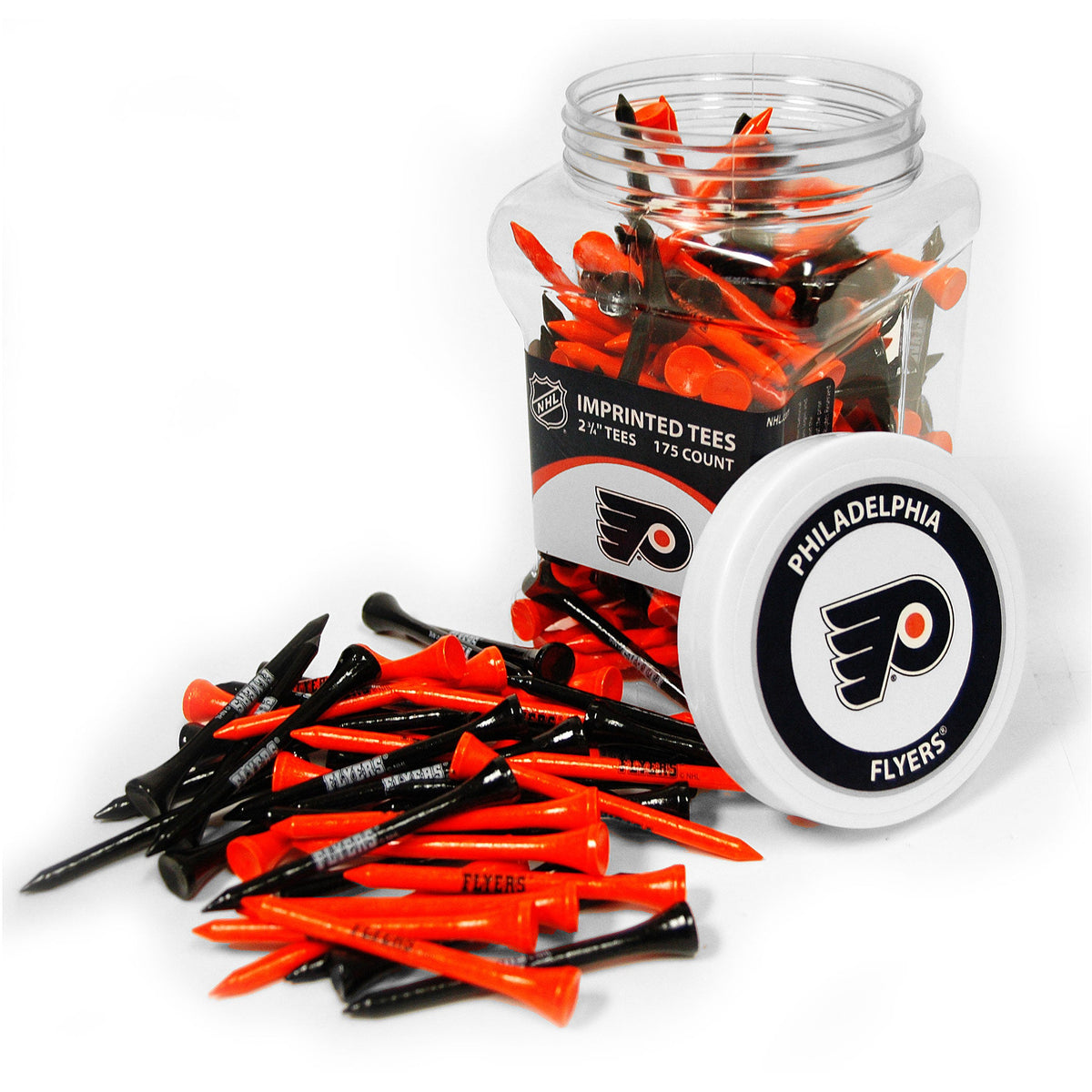 Philadelphia Flyers 175-count golf tee jar with team-imprinted tees