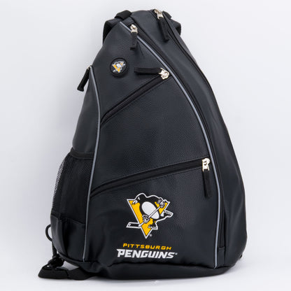 Pittsburgh Penguins PU leather backpack by Team Golf, view 1