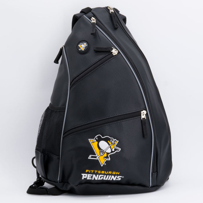 Pittsburgh Penguins PU leather backpack by Team Golf, view 1