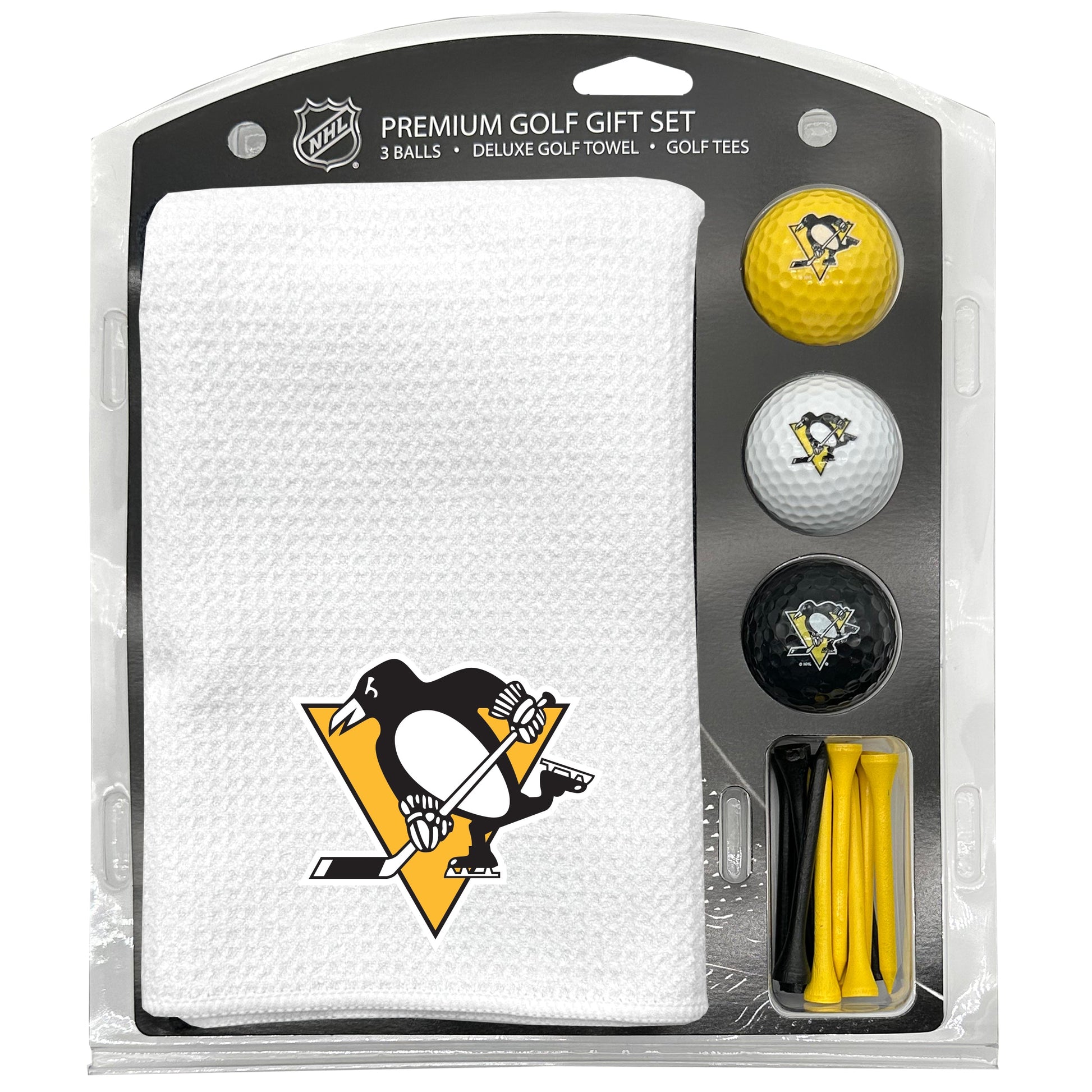 Pittsburgh Penguins White Microfiber Towel Golf Gift Set - Club Rehab