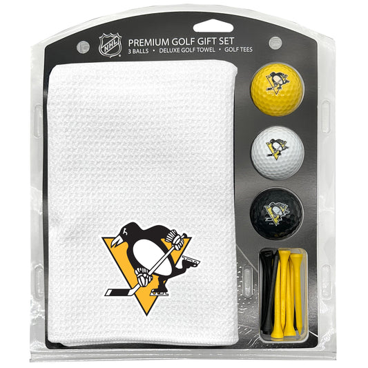 Pittsburgh Penguins White Microfiber Towel Golf Gift Set - Club Rehab