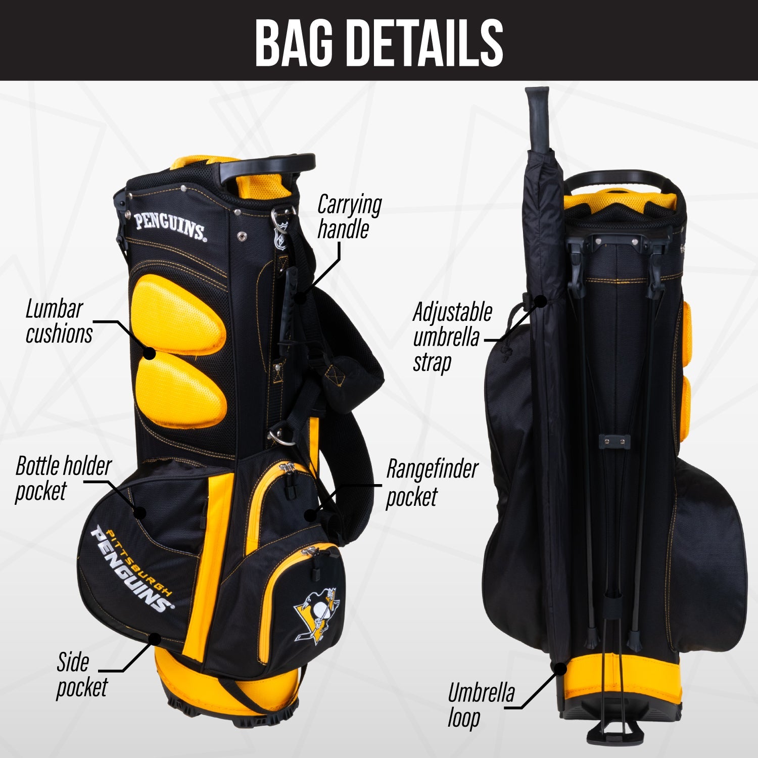 Pittsburgh Penguins Fairway Stand Bag - Image 2 - Club Rehab