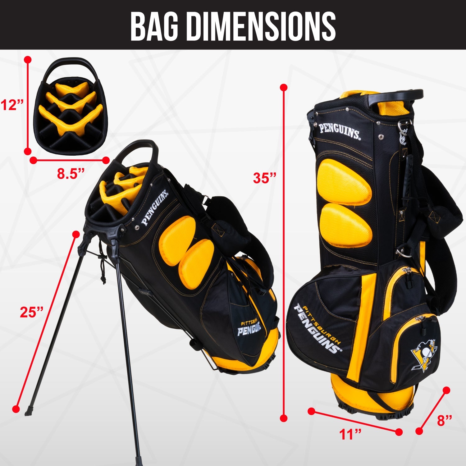 Pittsburgh Penguins Fairway Stand Bag - Image 4 - Club Rehab