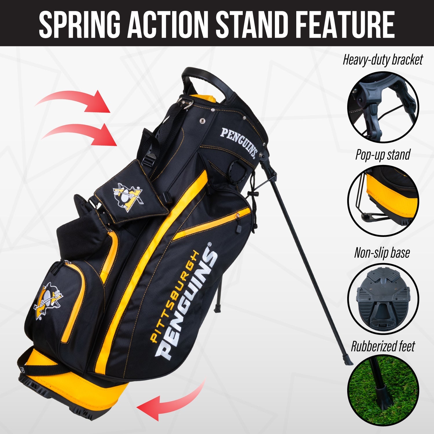 Pittsburgh Penguins Fairway Stand Bag - Image 5 - Club Rehab