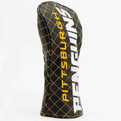Pittsburgh Penguins Solid Fairway quilted headcover, angled view