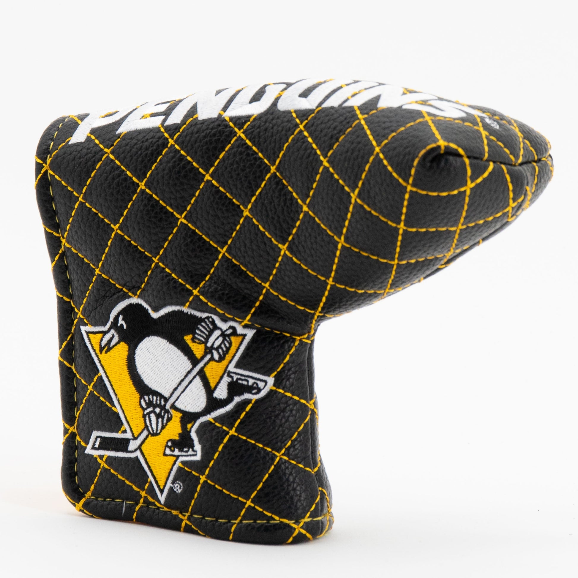 Pittsburgh Penguins solid blade putter quilted golf headcover alternate view