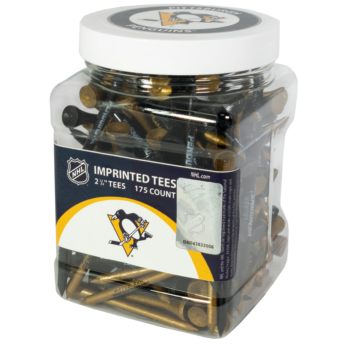 Pittsburgh Penguins 175-count golf tee jar with team-imprinted tees