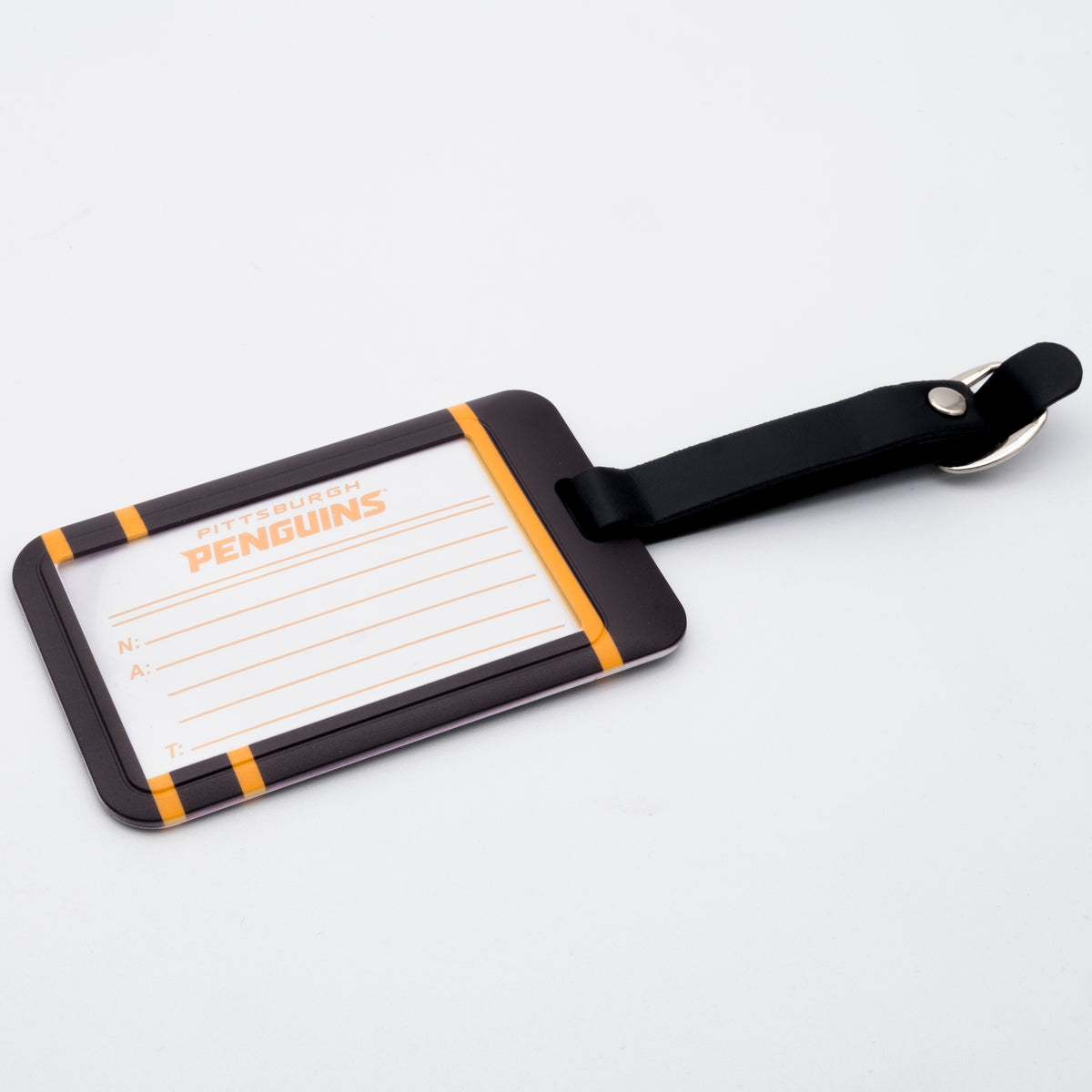 Pittsburgh Penguins plastic golf bag tag by Team Golf, product photo 2