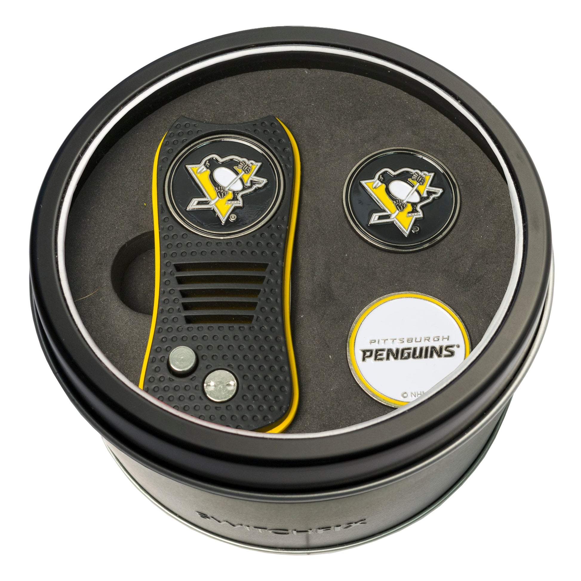 Pittsburgh Penguins Switchblade divot tool and ball marker tin gift set