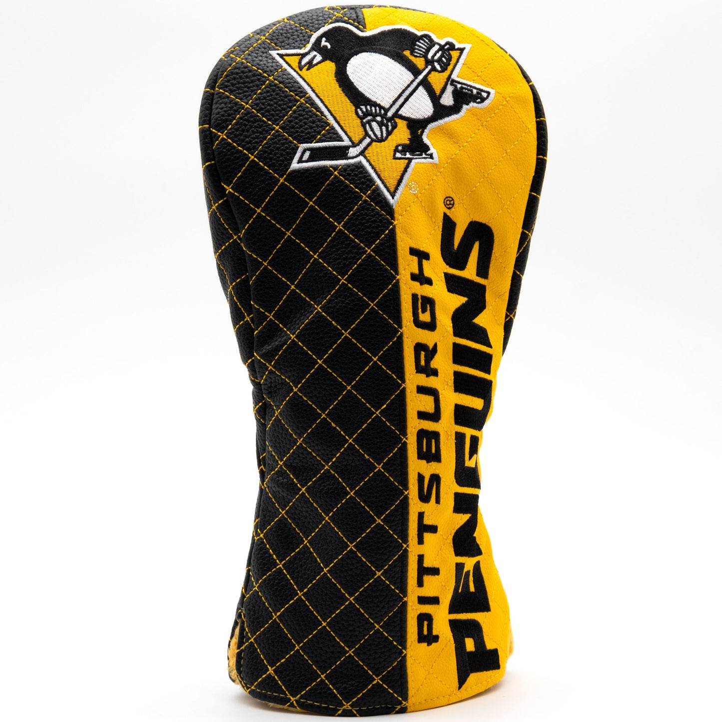 Pittsburgh Penguins split driver quilted golf headcover alternate view