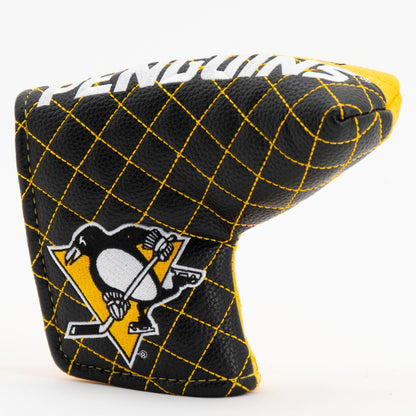 Pittsburgh Penguins split blade putter quilted golf headcover alternate view