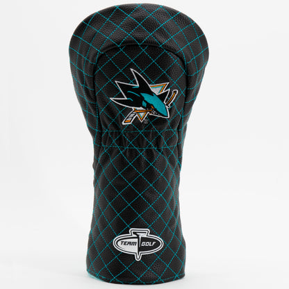 San Jose Sharks Solid Driver quilted headcover, back view