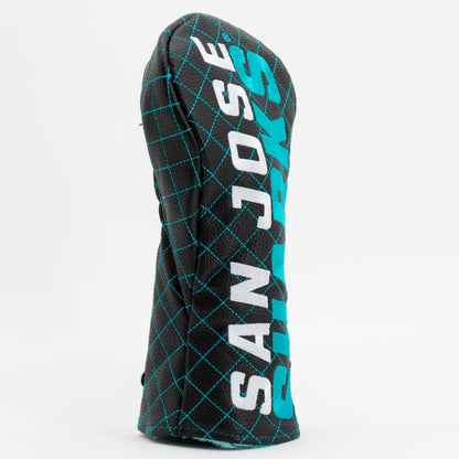 San Jose Sharks Solid Fairway quilted headcover, angled view