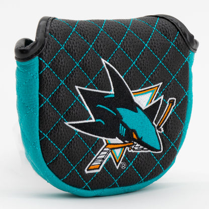 San Jose Sharks solid mallet putter quilted golf headcover alternate view