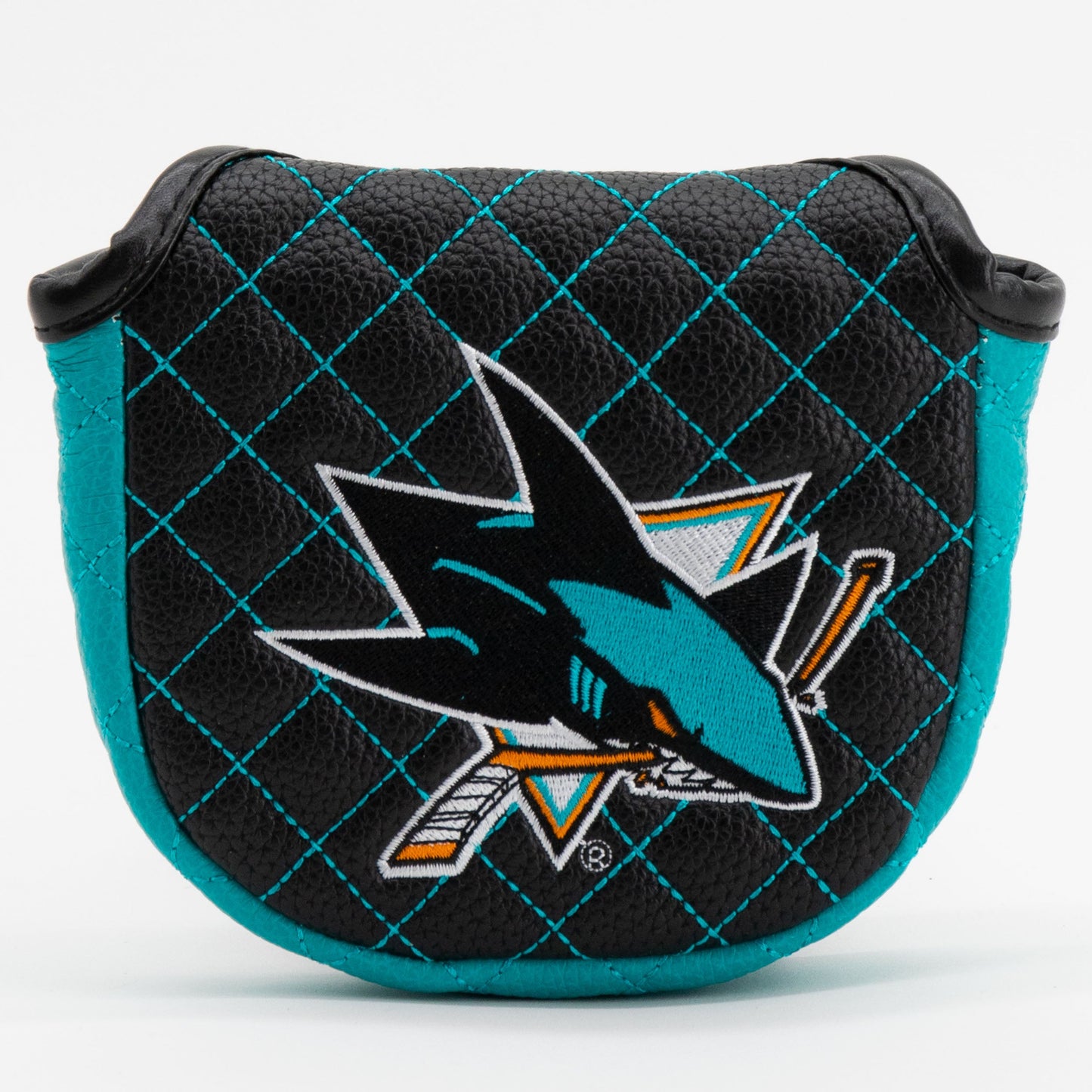 San Jose Sharks solid mallet putter quilted golf headcover