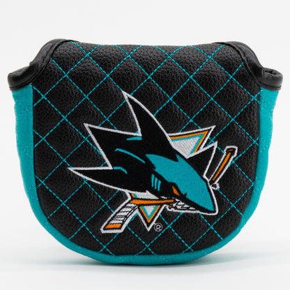San Jose Sharks solid mallet putter quilted golf headcover