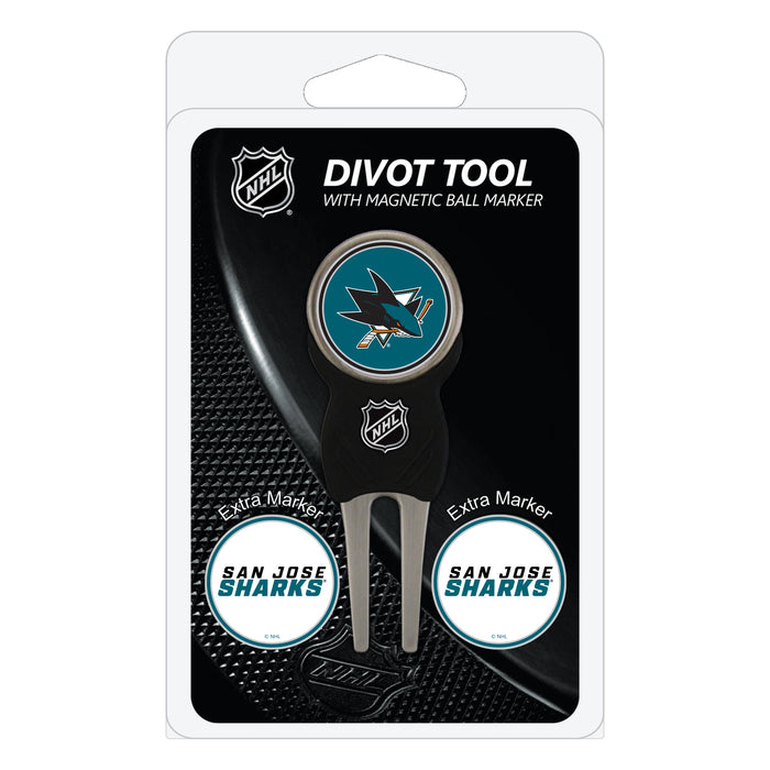 San Jose Sharks divot repair tool and three ball markers