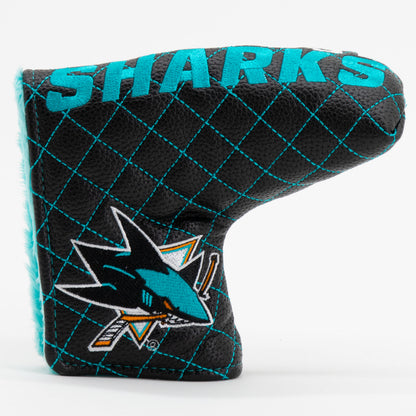 San Jose Sharks Solid Blade Putter quilted headcover, front view